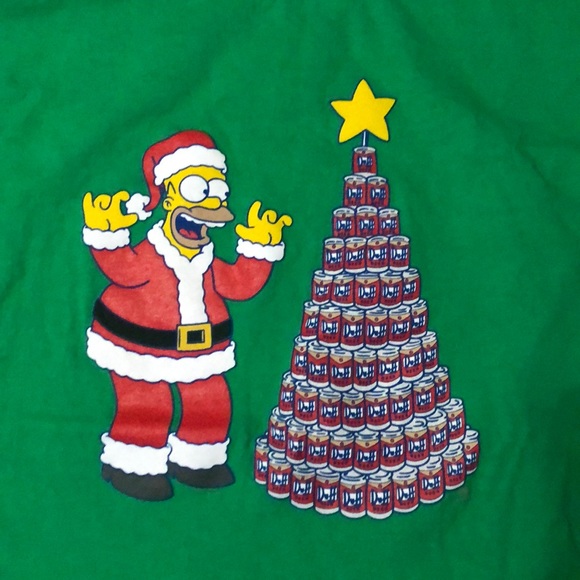 Homer Simpson Christmas tshirt - Picture 2 of 4